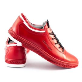 Polbut Scarpe casual da uomo in pelle K23 rosse rosso 1
