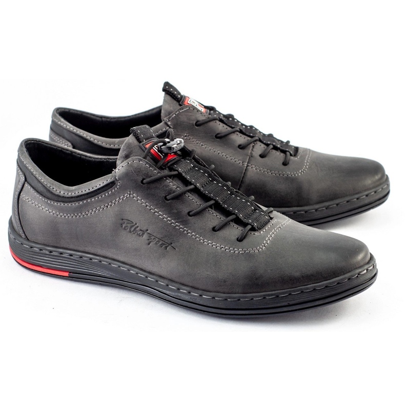 Polbut Scarpe casual da uomo in pelle K23 grigio 1