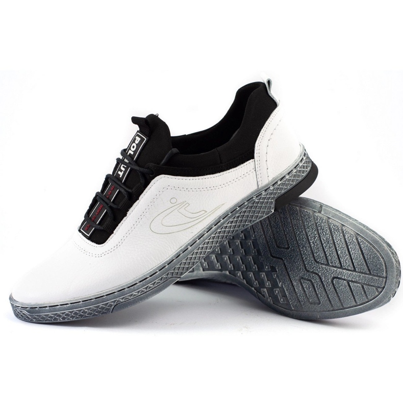 Polbut Scarpe casual da uomo in pelle K24 bianche bianco 2
