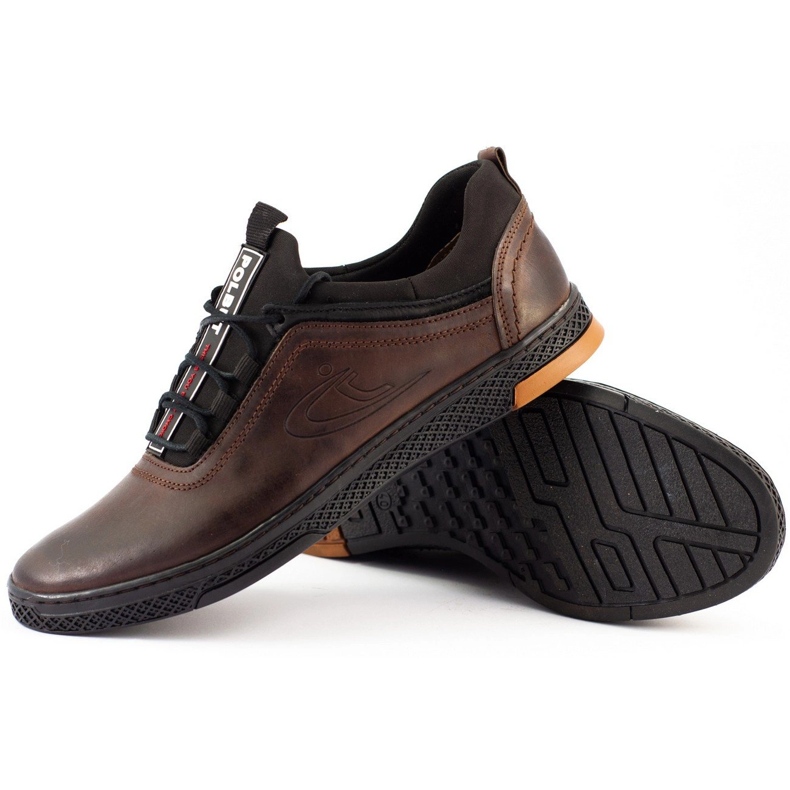 Polbut Scarpe casual da uomo in pelle K24 marrone 2