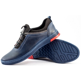 Polbut Scarpe casual da uomo in pelle K24 blu navy 1