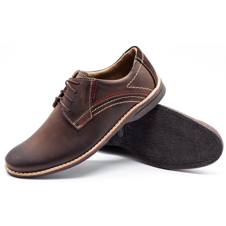 Scarpe da uomo in pelle Olivier 242 marrone 1