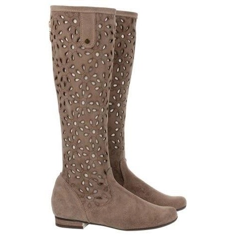 Olivier Stivali da donna traforati beige scuro 1