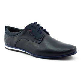 Scarpe eleganti da uomo per jeans 731 blu navy 1