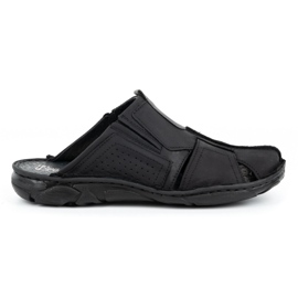 Polbut Pantofole da uomo in pelle 312 nere nero 1