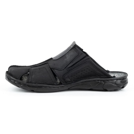 Polbut Pantofole da uomo in pelle 312 nere nero 2