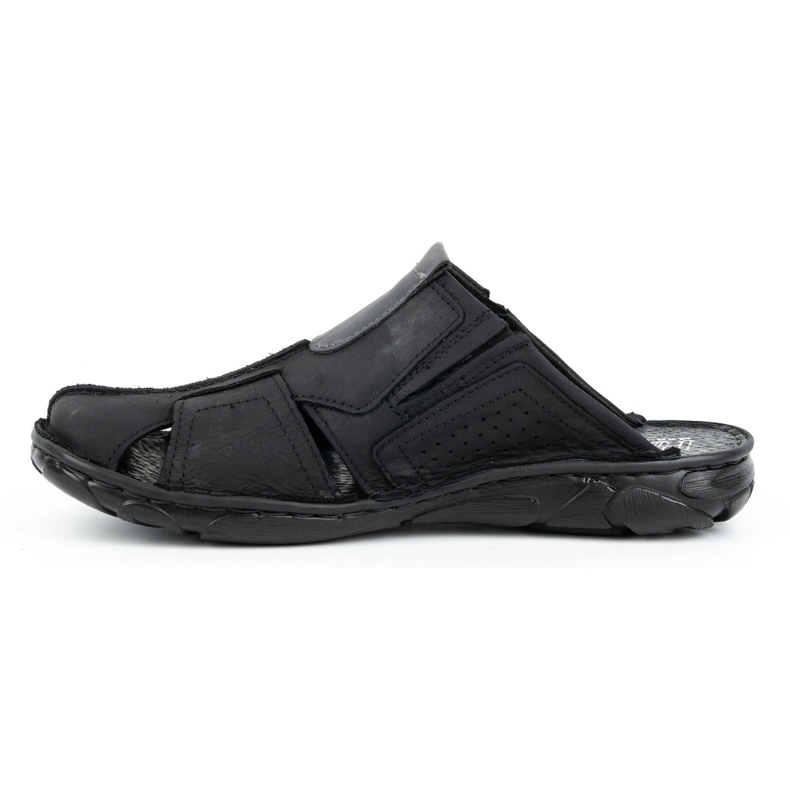 Polbut Pantofole da uomo in pelle 312 nere nero 2