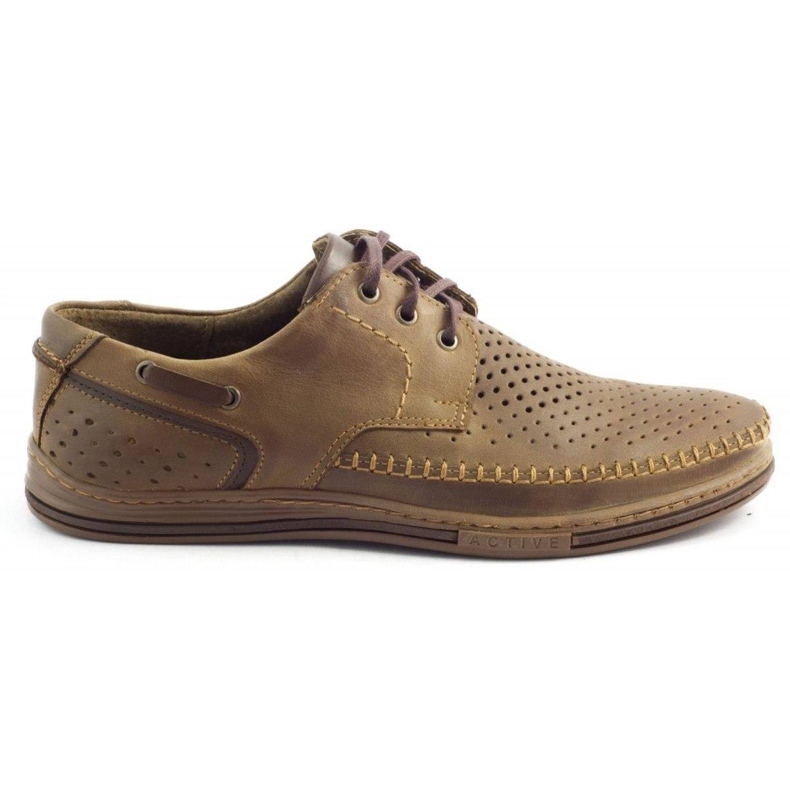 Polbut Scarpe da uomo traforate J44L Pł marrone 1