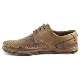Polbut Scarpe da uomo traforate J44L Pł marrone 2