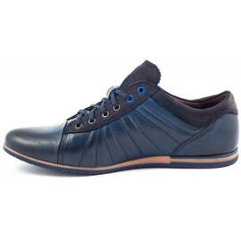 Lemar Scarpe da uomo in pelle 1615 blu navy 1