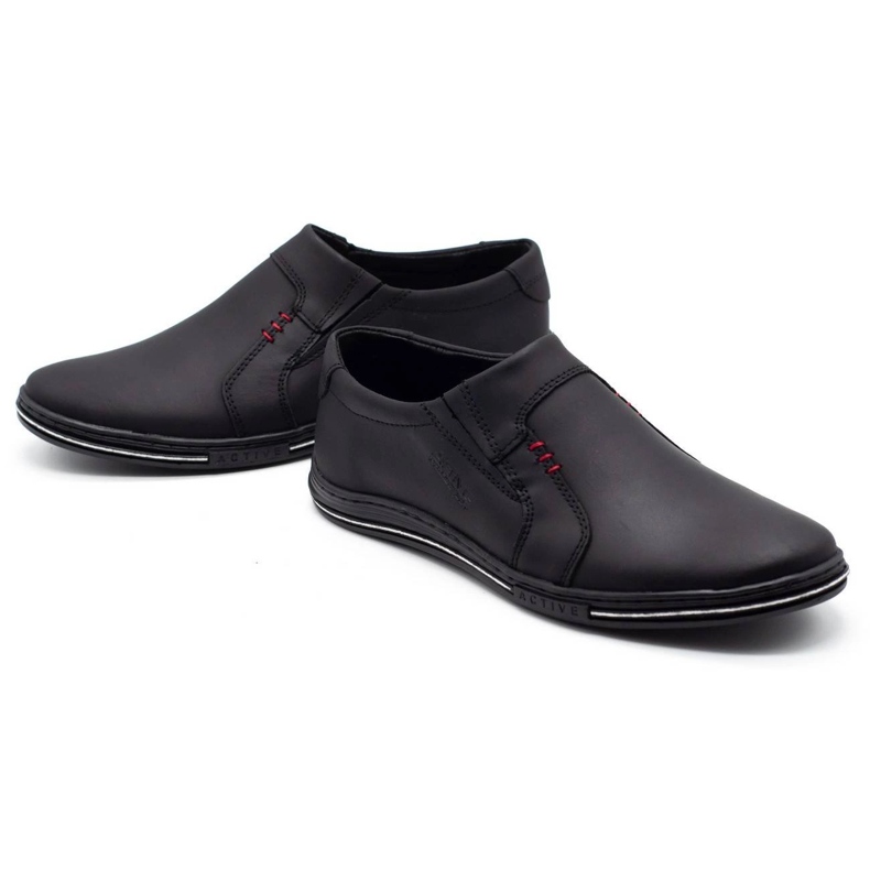 Polbut Scarpe da uomo in pelle 334 nere nero 1