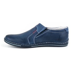 Polbut Scarpe da uomo in pelle 334 blu navy 1
