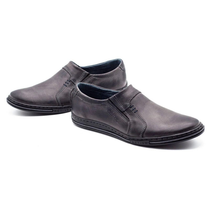 Polbut Scarpe da uomo in pelle 334 grigio 1