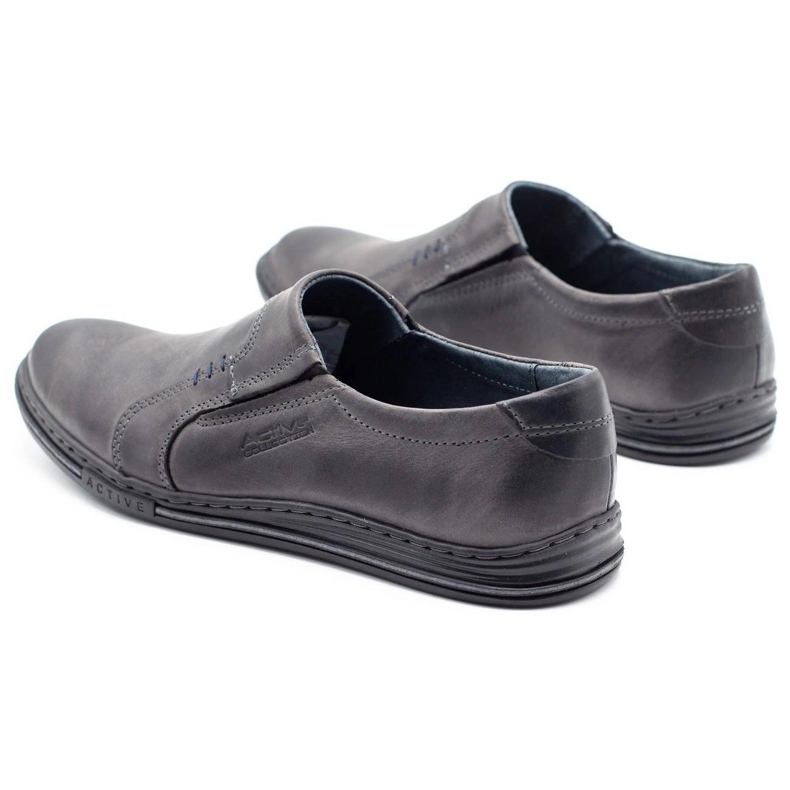 Polbut Scarpe da uomo in pelle 334 grigio 2