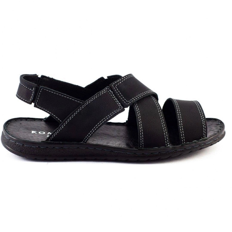 KOMODO Sandali da uomo in pelle nera 882K nero 1