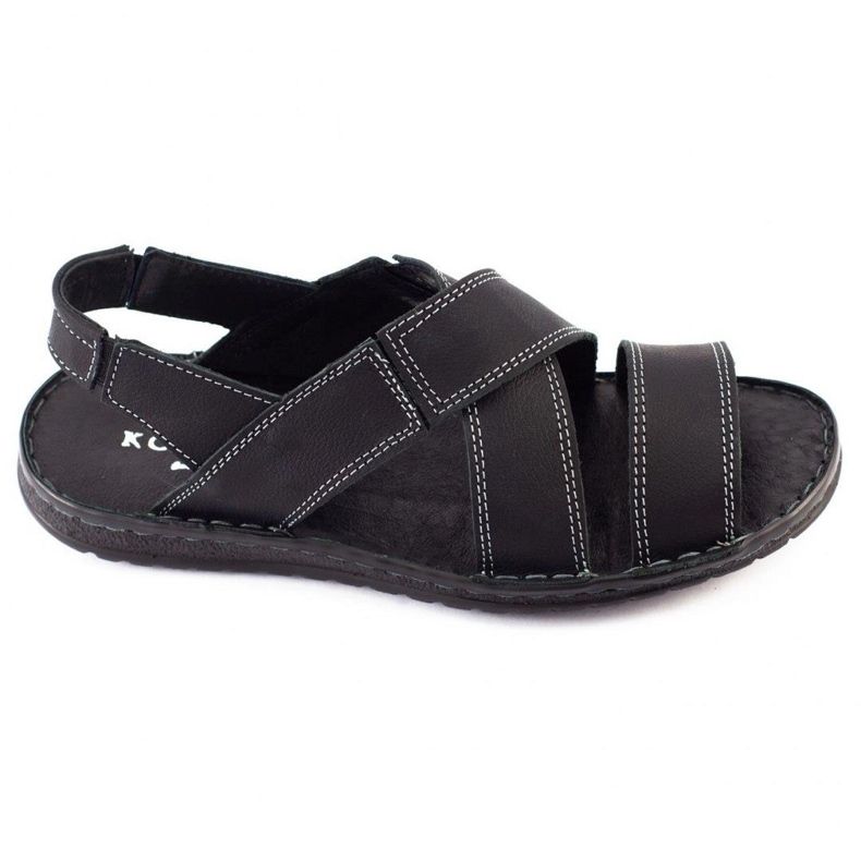 KOMODO Sandali da uomo in pelle nera 882K nero 2