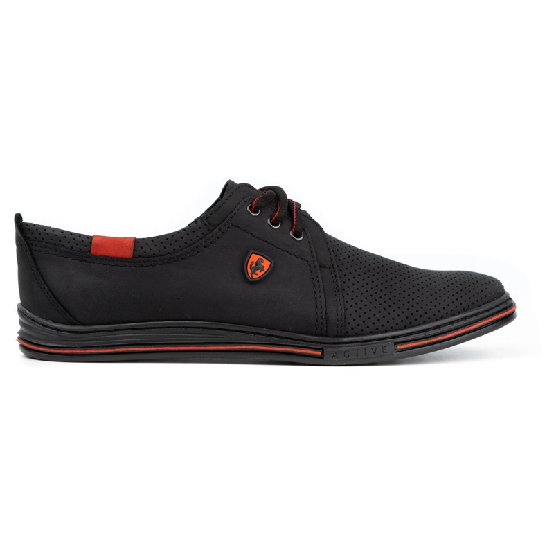 Polbut Scarpe da uomo in pelle 343 perforazione nere nero 1