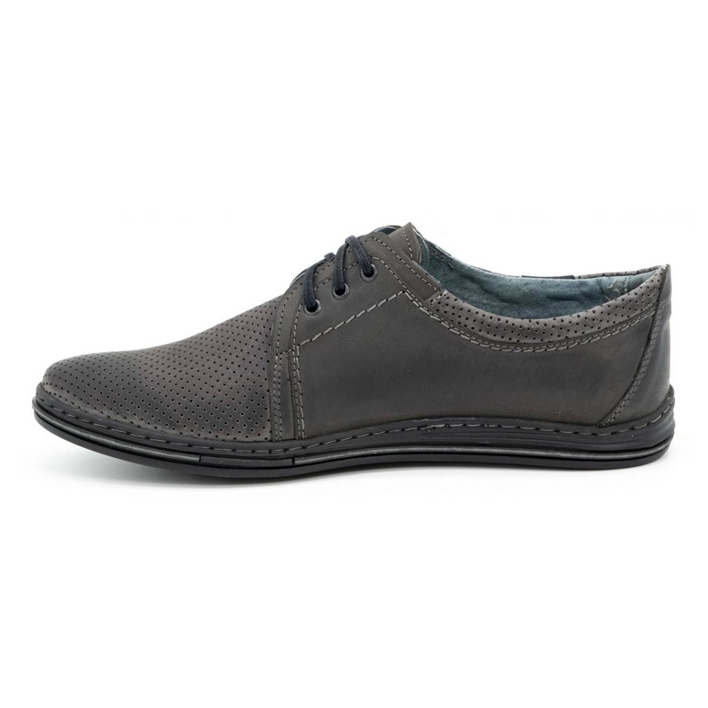 Polbut Scarpe da uomo in pelle 343, perforazione grigia grigio 1