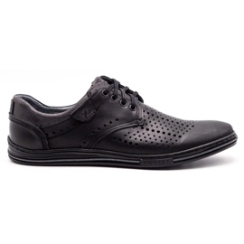 Polbut Scarpe da uomo in pelle 402 estate nera con grigio multicolore 1