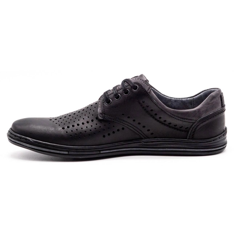 Polbut Scarpe da uomo in pelle 402 estate nera con grigio multicolore 2