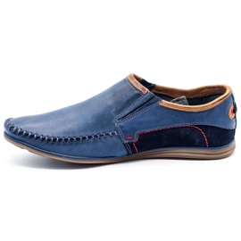 KOMODO Scarpe da uomo in pelle 847 blu navy 1
