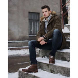 Olivier Stivali invernali da uomo stivali da neve 120 marrone 1