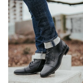 KENT Stivaletti Chelsea in pelle da uomo 287D w black nero 1