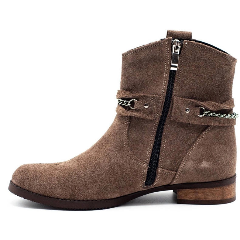Olivier Stivali termici da donna con catena Luna beige 1