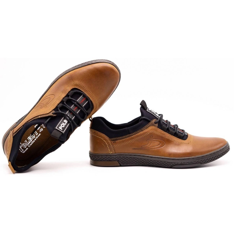 Polbut Scarpe casual da uomo in pelle K24 cammello marrone 1