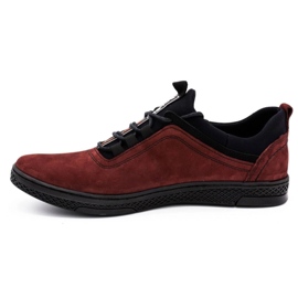 Polbut Scarpe casual da uomo in pelle K24 bordeaux rosso 1