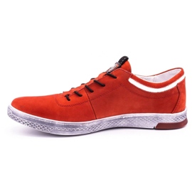 Polbut Scarpe casual da uomo in pelle K23 nabuk rosso 1