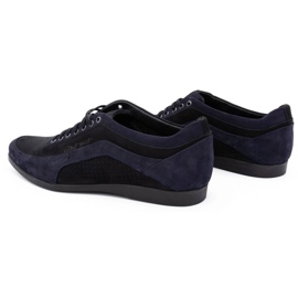 Polbut Scarpe casual da uomo 2101P in nabuk blu navy con nero 1