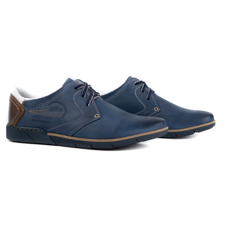 Polbut Scarpe da uomo 2103 blu navy con bianco multicolore 1