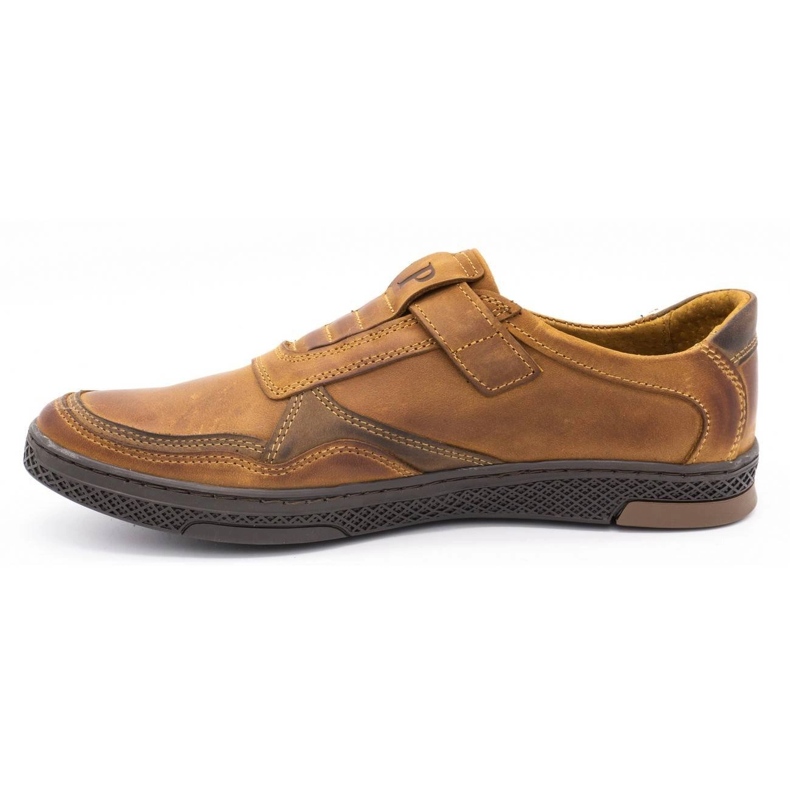 Polbut Scarpe casual da uomo in pelle 2102 cammello marrone 1