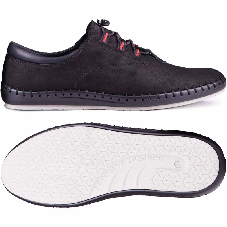 Kampol Scarpe da uomo casual nere 337/61 nero 1