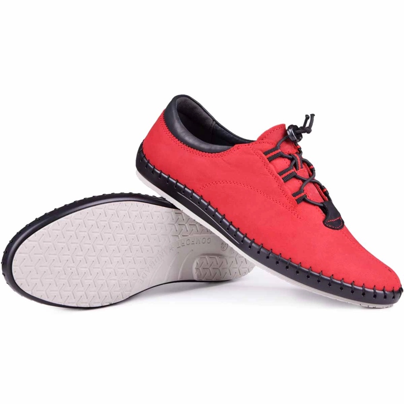 Kampol Scarpe casual da uomo 337/39 rosse rosso 1