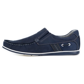 Kampol Mocassini uomo traforati per l'estate 53/53/P blu navy 1