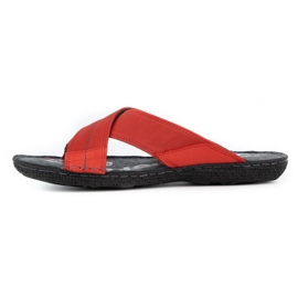 Kampol Ciabatte uomo in pelle 200 rosse rosso 1