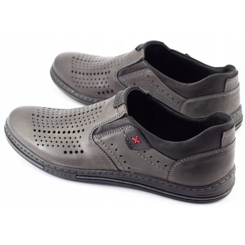 Polbut Scarpe brogue da uomo 401 Summer Grey grigio 1