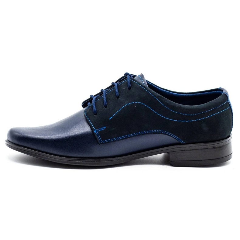 Lukas Scarpine da comunione da cerimonia per bambini J1 blu navy con nabuk 1