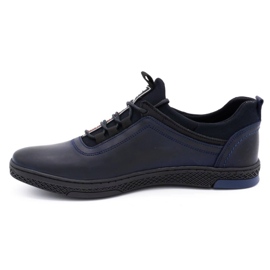 Polbut Scarpe casual da uomo in pelle K24 blu navy scuro 1
