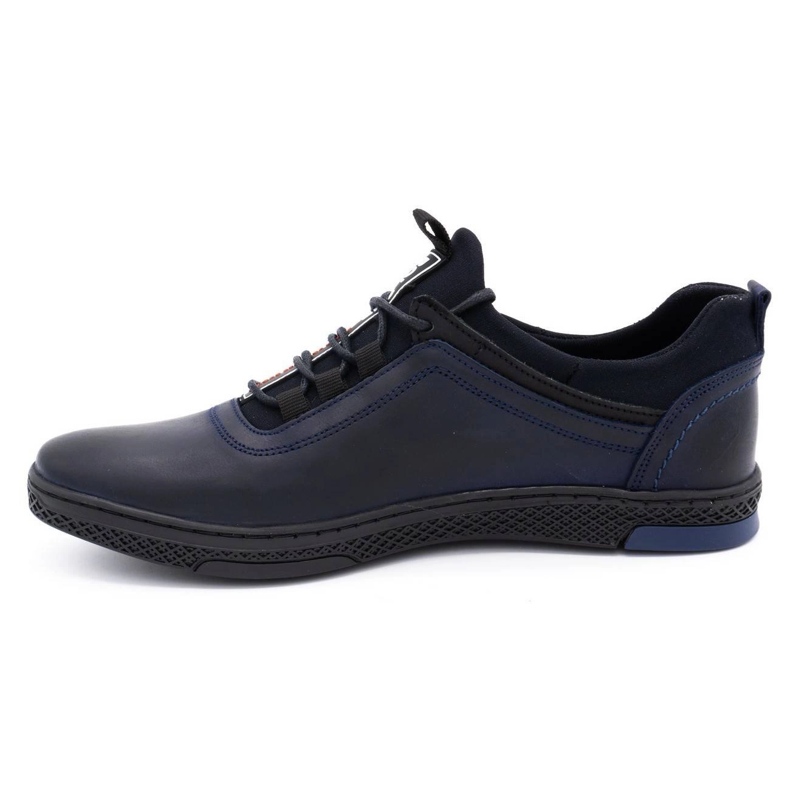 Polbut Scarpe casual da uomo in pelle K24 blu navy scuro 1