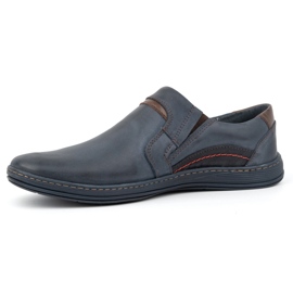 Olivier Mocassini uomo pelle 520 blu navy 1