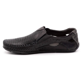 Olivier Scarpe uomo mocassini 901 summer black grain nero 1