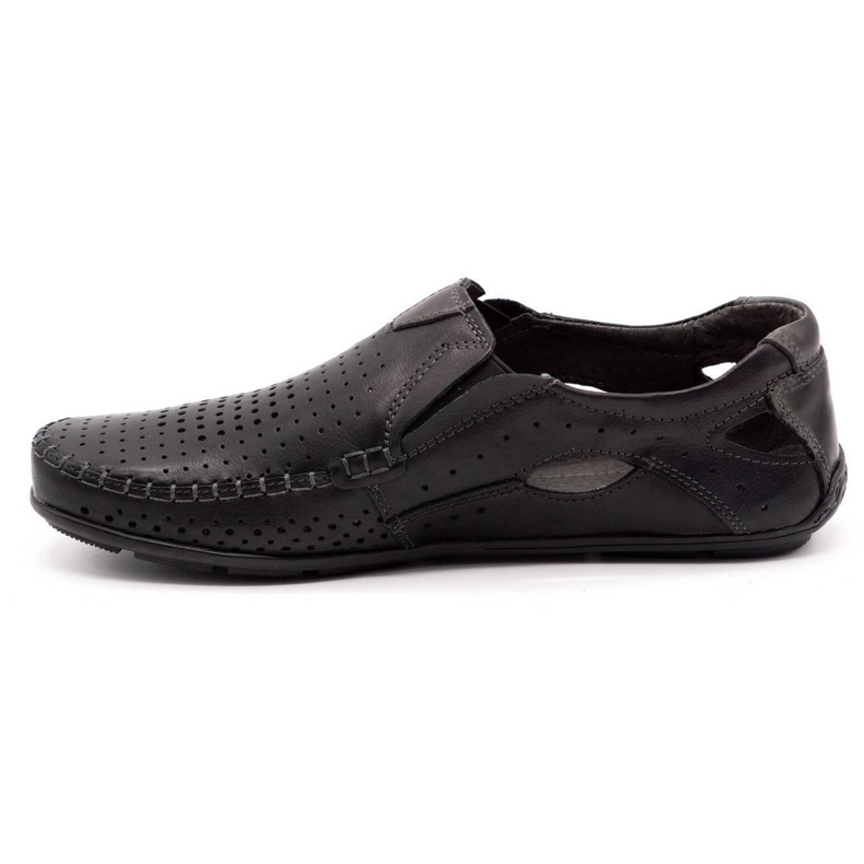 Olivier Scarpe uomo mocassini 901 summer black grain nero 1