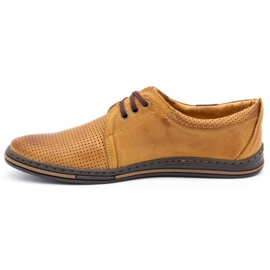 Polbut Scarpe da uomo in pelle 343 perforazione rosso multicolore arancia 1
