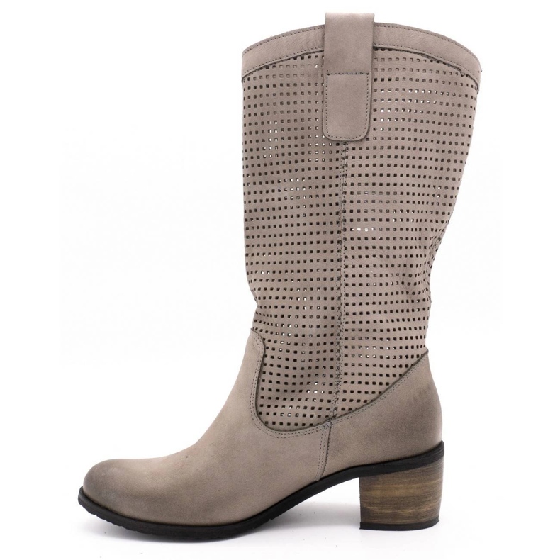 Olivier Stivali donna grigi traforati D44 grigio 1