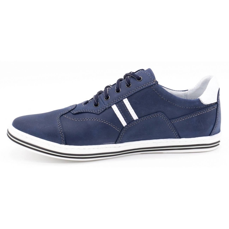 Polbut Scarpe casual da uomo 1801 blu navy con bianco 1
