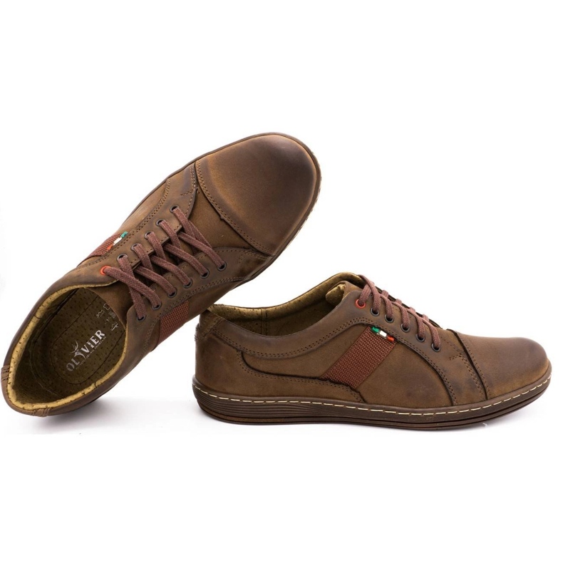 Olivier Scarpe casual da uomo in pelle 238GT marrone 2