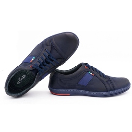 Olivier Scarpe casual da uomo in pelle 238GT blu navy 2